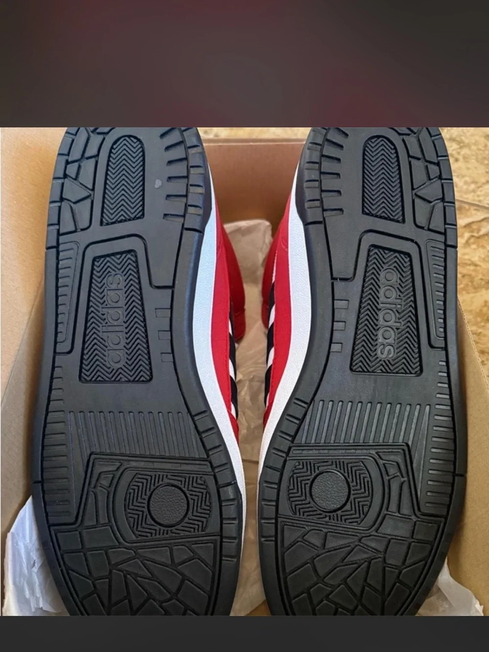 adidas Red White Black High-Top Sneakers